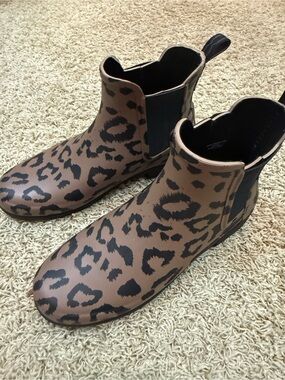 Hunter Leopard-Print Chelsea Boots - Brown/Black